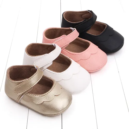 Miniatura 6 de Infant Baby Girls Mary Jane Shoes Non-Slip Rubber Sole Ballet Slippers Princess Dress Wedding Shoes Newborn Crib Shoes