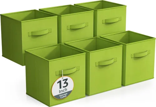 Miniatura 20 de Sorbus - Contenedores de almacenamiento de 11 pulgadas, cestas plegables de tela para organizar despensa, armario, estante, caja de juguetes, cubo