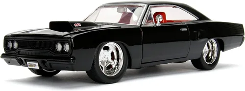 Jada Big Time Muscle 1:24 1970 Plymouth Road Runner - Coche fundido a presión, juguetes para niños y adultos (negro)