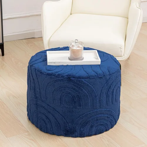 Miniatura 10 de Asuprui Reposapiés Otomano de Tela de Felpa – Puf de Espuma Suave de 20"x14" con Funda Extraíble Perfecto para Sala de Estar, Dormitorio y Lino