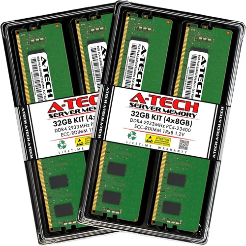 Miniatura 18 de A-Tech 4GB DDR4 2133MHz PC4-17000 ECC RDIMM 1Rx8 Single Rank 1.2V ECC Registered DIMM de 288 pines Módulo de actualización de memoria RAM