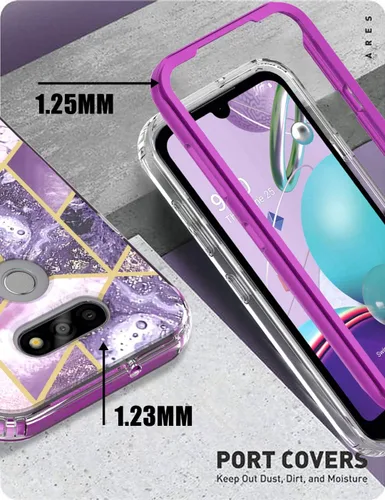Miniatura 6 de Jeylly Funda para LG K31 con protector de pantalla, LG Aristo/Aristo5+/Phoenix 5/K8X/K300, funda protectora híbrida de goma de silicona suave