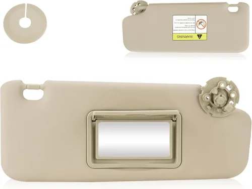 Miniatura 8 de Visera solar de 3 agujeros para Chevy Cruze 2011-2016, visera solar beige del lado izquierdo del conductor Reemplazo 95034256, 95034253, 84126667