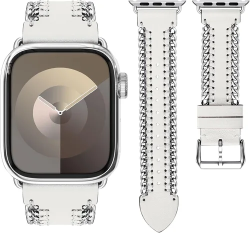 Miniatura 2 de WINGLE for Apple Watch Band Women 38mm 40mm 41mm 42mm 44mm 45mm 46mm 49mm Series 11 10 9 8 7 6 5 4 3 2 1 SE 3/2/1, Dressy Band Stainless Steel Chain