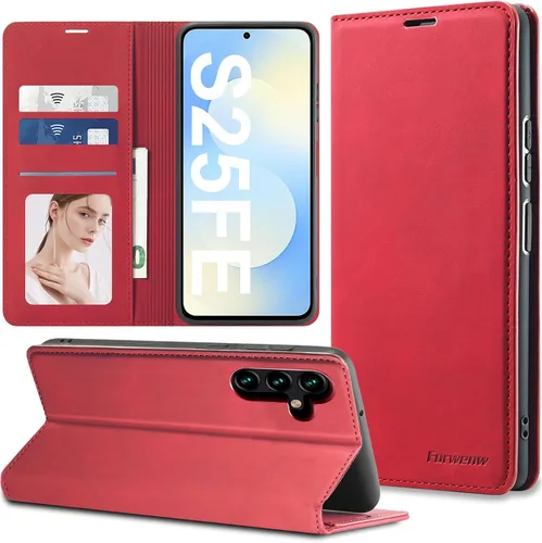 Miniatura 31 de Funda de piel con tapa para Samsung Galaxy Z Flip 3, con protección de bisagra, delgada y magnética tipo cartera [1 tarjetero], funda protectora a