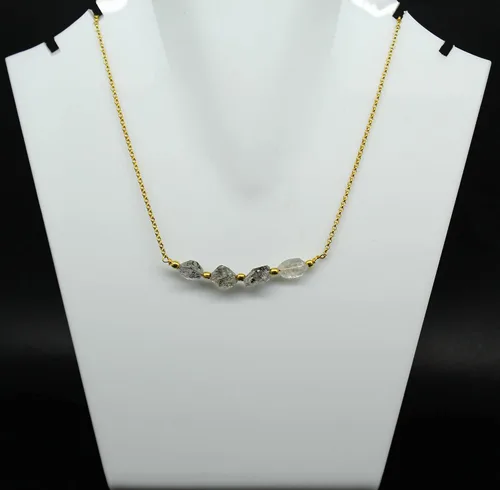 Miniatura 25 de Gempires Natural Raw Bar Crystals Pendant Necklace Handmade Jewelry 22 inch Adjustable Chain