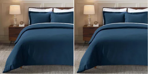 Miniatura 19 de Superior Juego de funda de edredón de franela de algodón, ropa de cama de algodón cepillado, cómodo y suave, juego de 2 piezas que incluye 1 funda