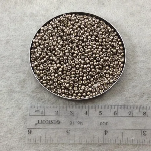 Miniatura 2 de Pewter Miyuki Round Rocailles 8/0 Seed Bead Duracoat galvanizado aproximadamente 0.78 oz tubo