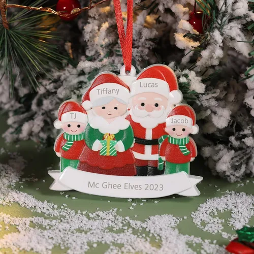 Miniatura 4 de Adornos de Navidad personalizados 2023, adorno familiar con nombre de familia, decoraciones de Navidad para colgar adornos para árbol de Navidad