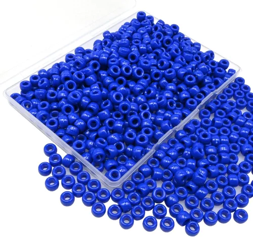 Miniatura 21 de Amaney - 500 cuentas de plástico para poni de 0.236 x 0.354 in, mezcla de colores mezclados con purpurina transparente