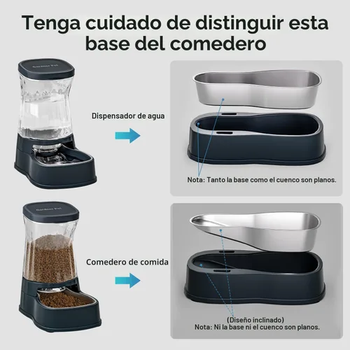 Miniatura 9 de Dispensador automático de agua por gravedad para perros, tazón dispensador de agua de acero inoxidable de 1 galón para perros y gatos, dispensador