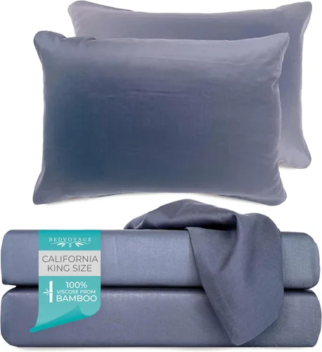 Miniatura 16 de BedVoyage Sábanas refrescantes tamaño Queen – Viscosa de bambú, juego de sábanas para personas que duermen con calor, bolsillo profundo de 18 Marfil