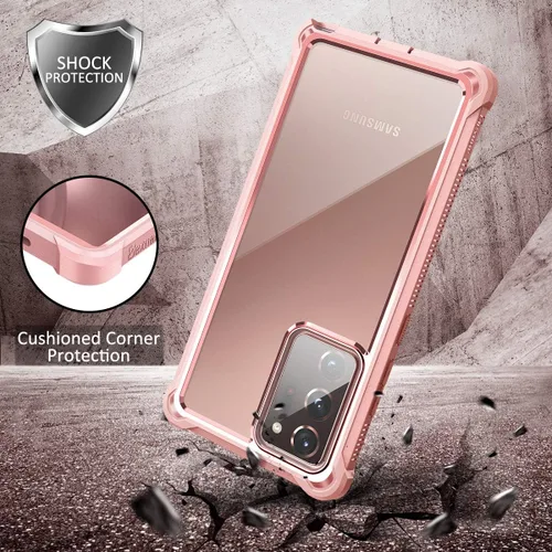 Miniatura 6 de Dexnor Funda para Galaxy Note 20 Ultra con Protector de Pantalla Transparente Metal Electrochapado 360 Cuerpo Completo Resistente Protectora Rosa
