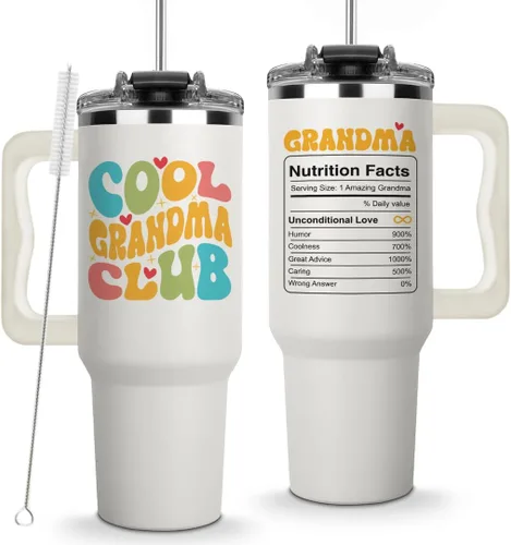 Vivulla68 Vaso de café Cool Grandma Club de 40 onzas, ideas de regalo para abuelas, abuelas, abuelas, abuelas, gigi, mimi, mamaw, regalo de