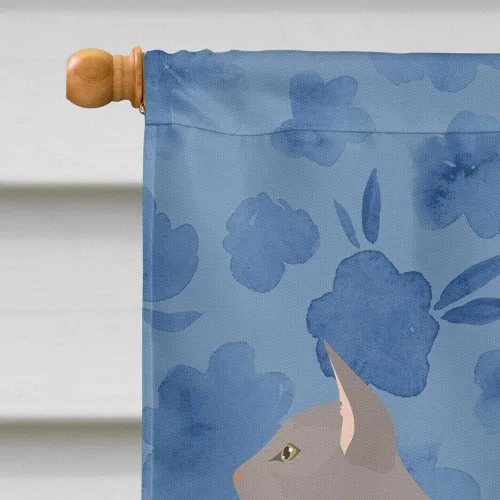Miniatura 3 de Caroline's Treasures CK4813CHF - Bandera de bienvenida con gato abisinio azul, manga grande, para porche, para colgar en la pared, poliéster