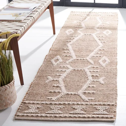 Miniatura 11 de SAFAVIEH Marbella Collection - Alfombra de pasillo de 8 pies, color marfil, diseño de transición, ideal para zonas de alto tráfico en pasillo, baño