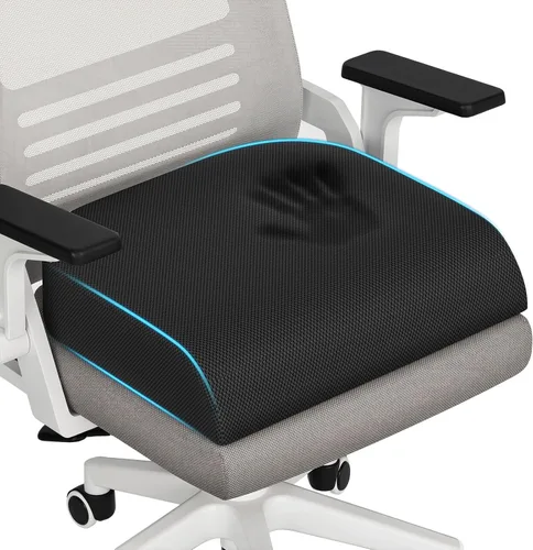 TranquilRelax - Cojín grande para asiento de espuma viscoelástica para largas horas de sentado en silla de oficina, asiento de coche, almohadilla