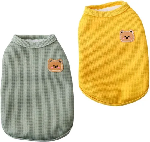 Miniatura 11 de Camisas de algodón para perros y gatos - Chalecos sin mangas suaves, transpirables y elásticos para perros pequeños y medianos