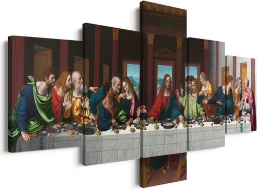 Miniatura 23 de Decoración de pared religiosa cristiana de 5 paneles de Leonardo Da Vinci, arte de pared de La última cena, imágenes de Jesús para decoración