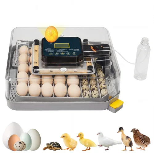 48 incubadoras de huevos para incubar huevos, incubadora de huevos de gallina con vela de huevos, giro automático de huevos y temperatura, control