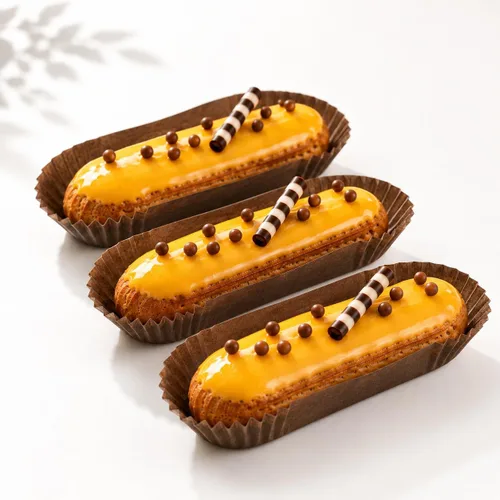 Pastry Chef's Boutique Vasos de caramelo Eclair ovalados de papel largo - 200 piezas - Marrón