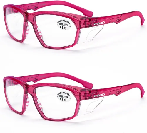 Miniatura 62 de ProtectX Lentes de lectura elegantes para mujeres y hombres, antivaho y antiarañazos, protección UV, gafas de seguridad antiimpactos