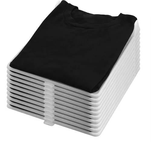 Adorila Paquete de 10 organizadores de camisetas, organizador de armario, bandejas de ropa, tablero de ropa plegable, apilable, organizador de