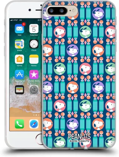 Head Case Designs Snoopy Deco Dreams - Funda de gel suave con licencia oficial de Peanuts Blue Pattern compatible con Apple iPhone 7 Plus/iPhone 8