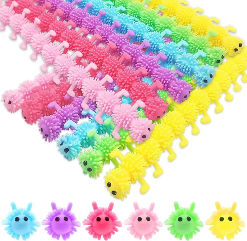 Miniatura 8 de 18 piezas de juguetes de cuerda elástica, juguete sensorial de alpaca, fideos para apretar para niños, niñas, adultos, regalos de fiesta