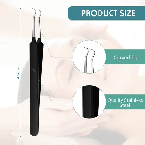 Miniatura 3 de Honoson 3 pinzas de espinillas de acero inoxidable, herramienta extractora para quitar espinillas de espinillas curvas, herramientas para quitar