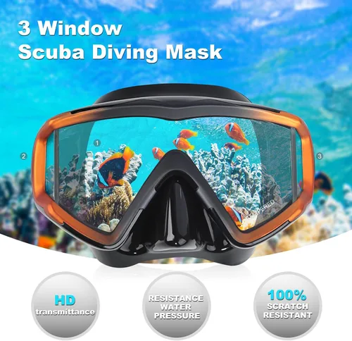 Miniatura 2 de Máscara de buceo Pano 3 para adultos, máscara de esnórquel de vidrio templado, máscara de natación antivaho sin fugas, gafas de natación