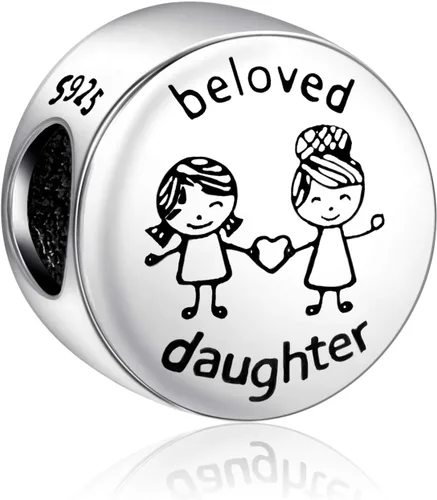 NINGAN Dijes con dije de trébol de corazón con texto en inglés "I Love My Family" para mujer, regalo para mamá, familia, hermana, amigas