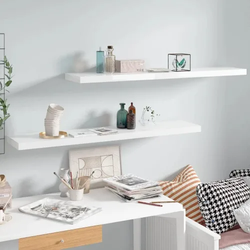 Miniatura 142 de Estantes flotantes de pared, juego de 4 estantes decorativos para montar en la pared, estante colgante con soportes invisibles para decoración
