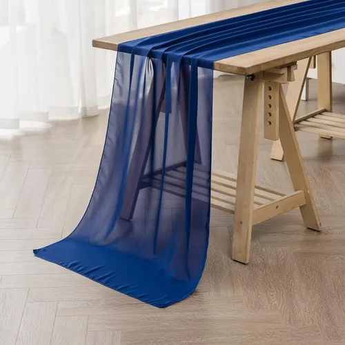 Miniatura 9 de Paquete de 6 caminos de mesa de gasa de 9 pies de 14 x 108 pulgadas, camino de mesa romántico transparente para boda, fiesta de cumpleaños