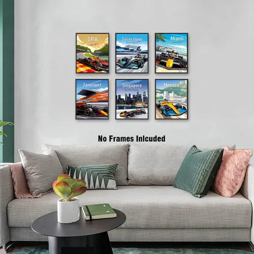 Miniatura 2 de MOCVSWO Impresiones artísticas para pared de automóvil, pósters de auto deportivo, impresiones artísticas de súper auto, pósteres de Fórmula Grand