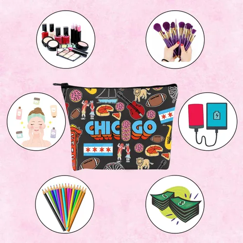 Miniatura 4 de TSOTMO Regalo de recuerdo de vacaciones Bienvenido Viaje Familiar Bolsa de maquillaje Bolsa de viaje de vacaciones Bolsa de cremallera, Bolso