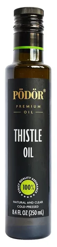 PÖDÖR Aceite de cardo de alta calidad, 8.4 onzas líquidas, prensado en frío, 100% natural, sin refinar y sin filtrar, vegano, sin gluten, sin OMG en