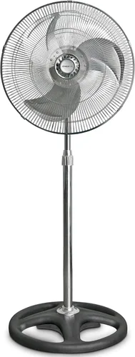 Nexair Ventilador de pie de metal de alta velocidad de 18 pulgadas, 3 potentes velocidades, ventilador de pedestal oscilante industrial con altura