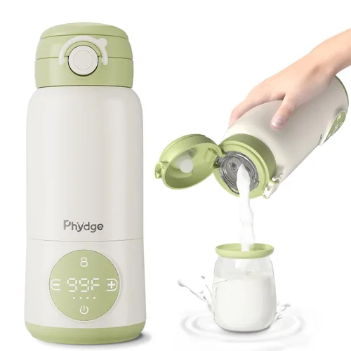 Miniatura 9 de Calentador de biberones portátil para viajes, calentador de leche de bebé sin cables de 12.5oz para llevar, para fórmula, leche materna, agua, 3