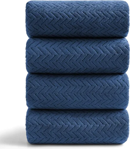 Miniatura 35 de Ferdilan - Juego de 4 toallas de baño grandes de 35 x 70 pulgadas, 600 GSM, ultra suaves y absorbentes, para silla de baño, color negro, toallas