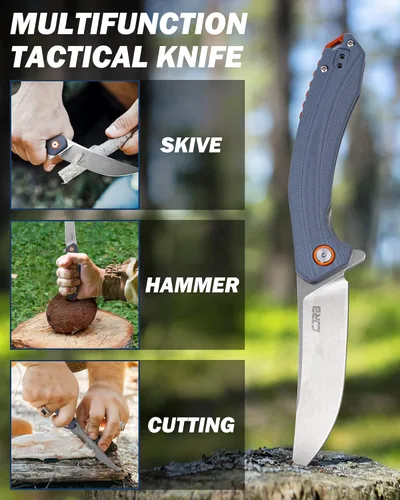 Miniatura 4 de CJRB - Cuchillo plegable Gobi (J1906), con hoja de acero en polvo AR-RPM9, mango G10, de bolsillo, para uso diario, azul Hoja AR-RPM9