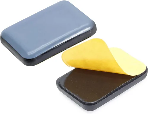 Miniatura 3 de 24 deslizadores de teflón autoadhesivos para muebles, de 1.35 x 0.98 pulgadas, rectangulares para muebles, almohadillas móviles para alfombras