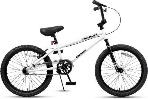 Miniatura 2 de cubsala 20 24 26 Inch BMX Race Bike Trident Bicycles Beginner-Level to Advanced Riders with 2 Pegs, Multiple Colors Blanco