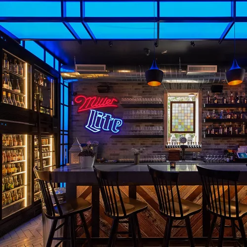 Miniatura 4 de Millers Light - Letreros de neón para decoración de pared en garaje, bar, pub o club, luz LED regulable hecha a mano para decoración del hogar, bar