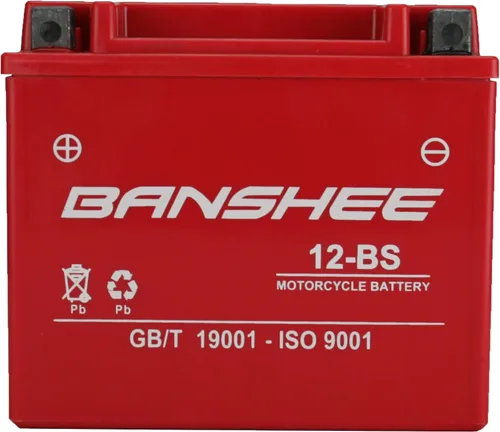 Banshee Batería de motocicleta de 12-BS de alto rendimiento, sin mantenimiento, sellada YTX12 BS AGM recargable para YTX12-BS Honda ATC250 ES TM
