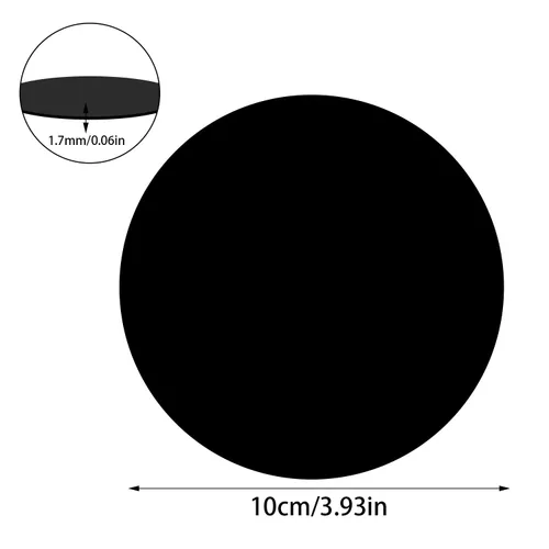 Miniatura 2 de 20 Piezas Láminas de Plexiglás Acrílico, Lámina Acrílica Negra de 4 pulgadas 0.07" de Grosor Lámina Redonda de Plexiglás Plástico Tablero Circular