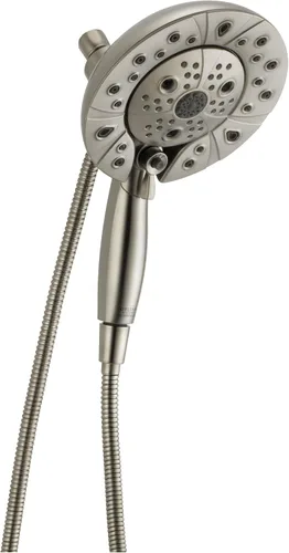 Miniatura 9 de Cabezal de ducha dual In2ition de 5 pulverizaciones Delta Faucet con rociador de mano, cabezal de ducha cromado H2Okinetic con manguera, cabezales