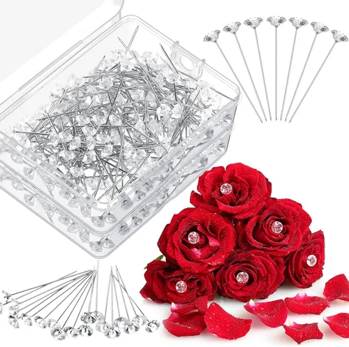 400 alfileres de diamantes para ramilletes de cristal, ramillete de boda, diamantes de imitación, diamantes de imitación florales, accesorios de