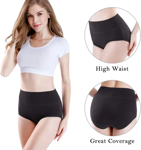 Miniatura 2 de wirarpa - Ropa interior de algodón de cintura alta para mujer suave paquete múltiple