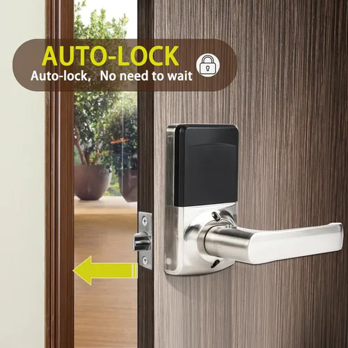 Miniatura 4 de Cerradura de puerta con teclado con asa, cerradura de puerta digital con juego de teclado, cerraduras de puerta de entrada sin llave con asa